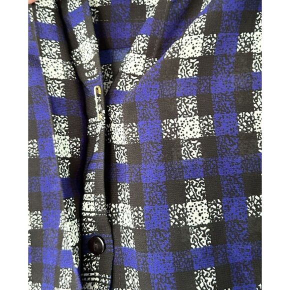 Antilia Femme Blouse - Midnight Blue Tunic Plaid Graphic Pattern - Picture 4 of 9